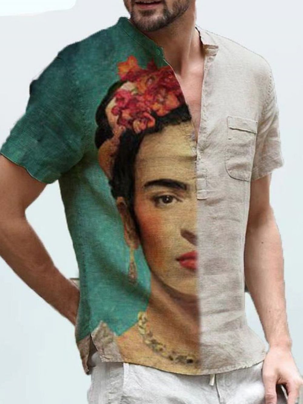 Slim Zomerhemd Heren Met Bloemen En Casual Zakken