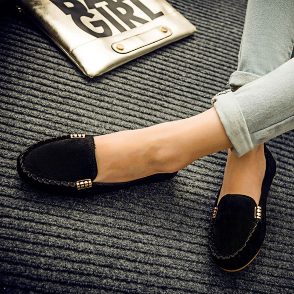 Comfortabele Platte Platte Schoenen Met Ronde Neus