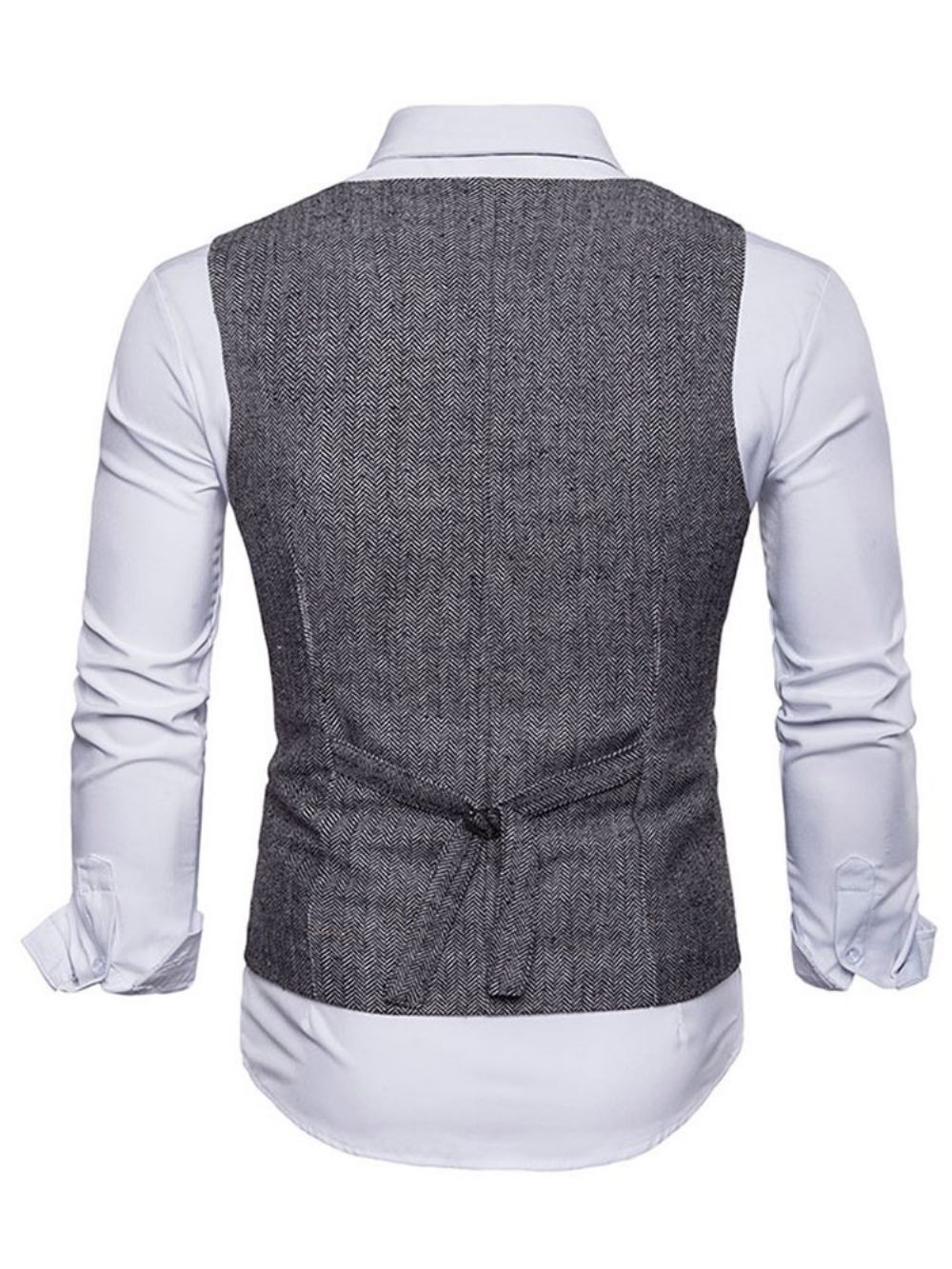 Casual Vest Heren Met Effen Zak En Enkele Rij Knopen
