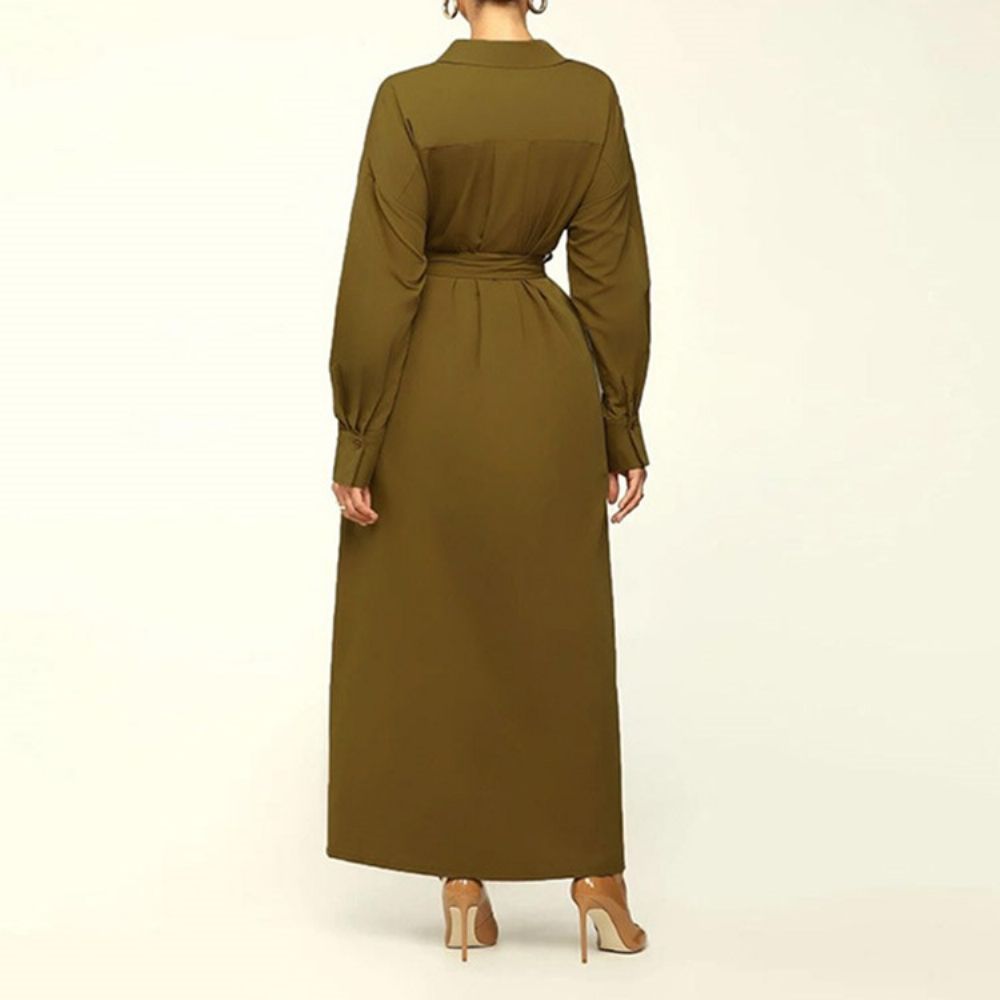 Normale Trenchcoat Met Lange Reversriem En Lange Mouwen