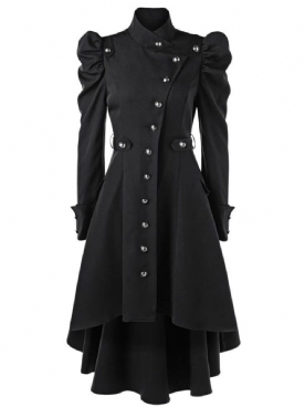Opstaande Kraag Single-Breasted Lange Mode Trenchcoat Dames