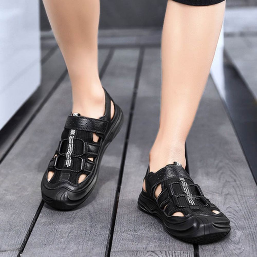 Sandalen Met Ronde Neus En Klittenband Heren