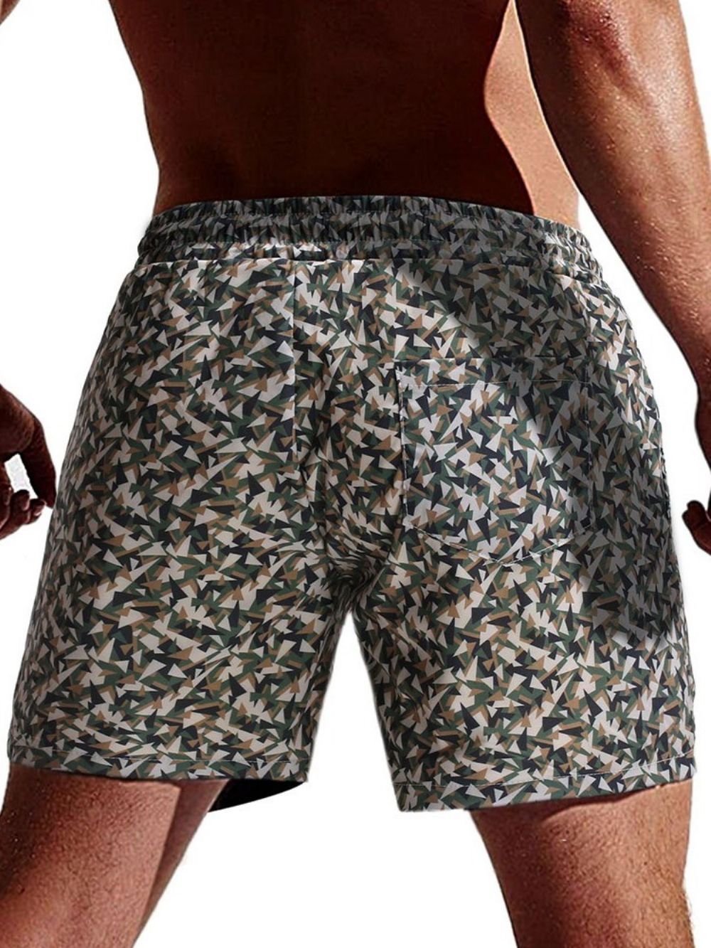 Rechte Strandshort Met Camouflageprint Heren