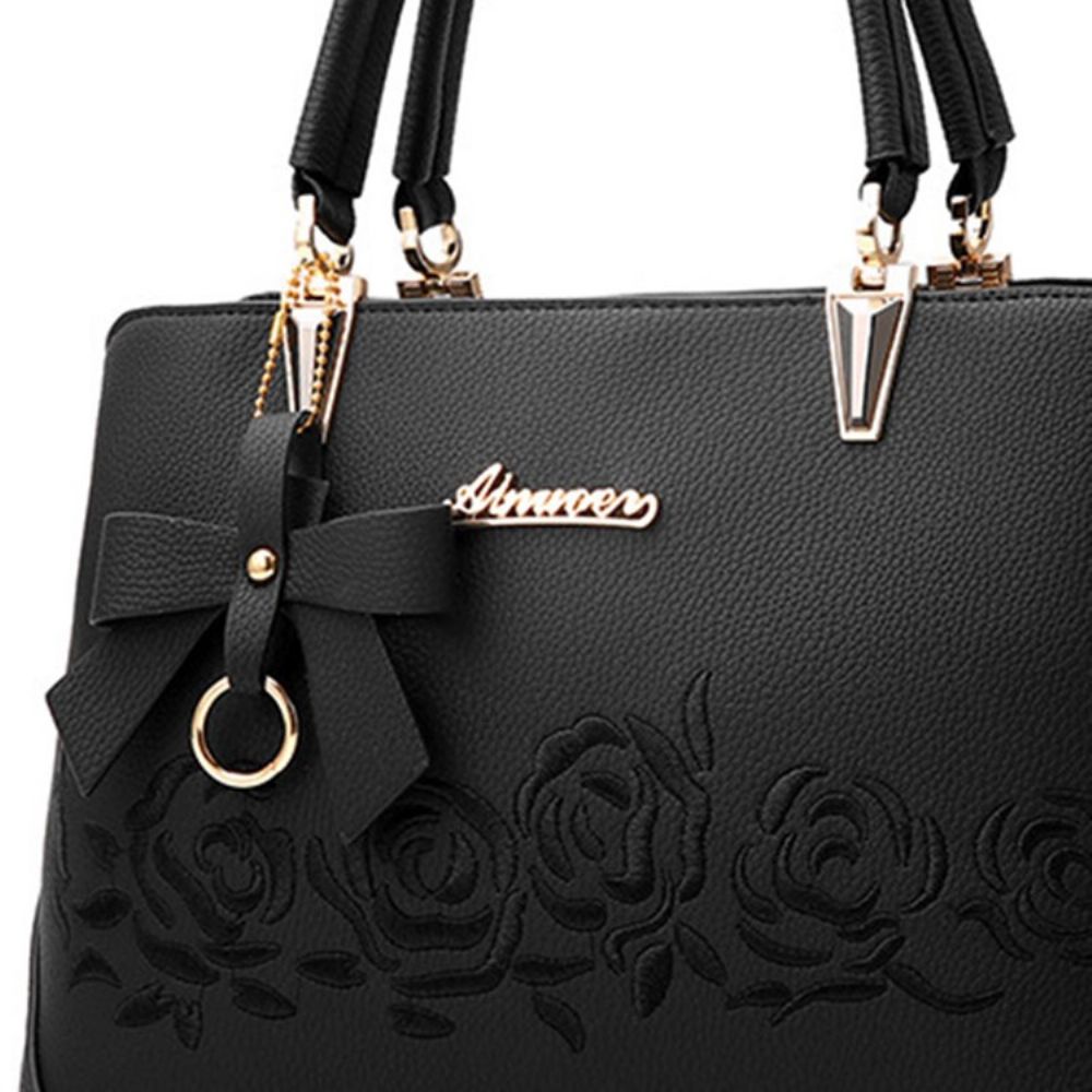 Bowtie Floral Zachte Handtas Met Rits