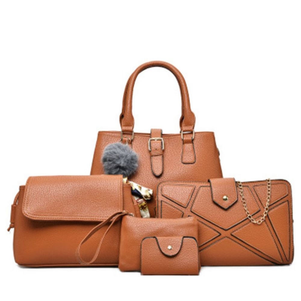 OCCident Stijl Effen Kleur Pu Handtas (5 Zakken)