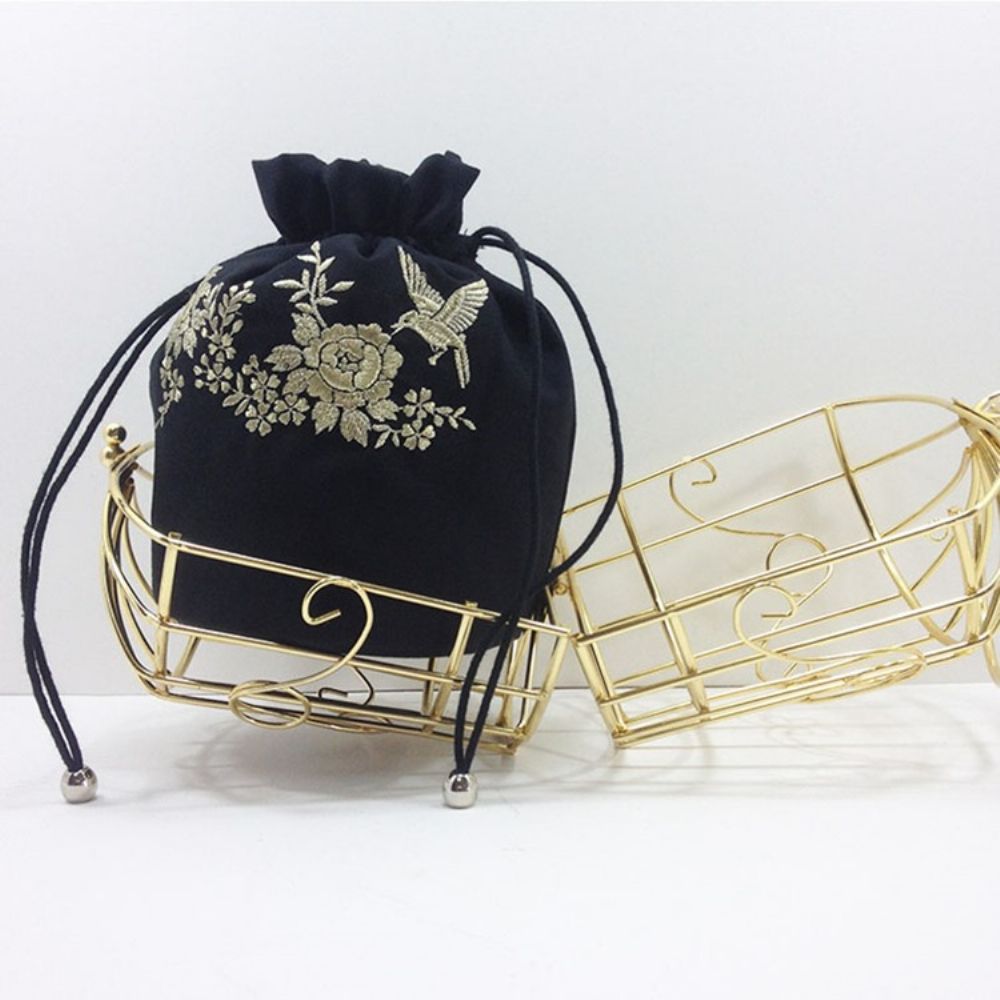 Vogue Metalen Kooi Geborduurde Crossbody Tas