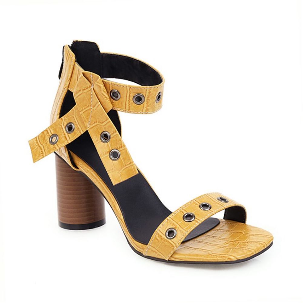 Casual Sandalen Met Vierkante Teen En Ritssluiting