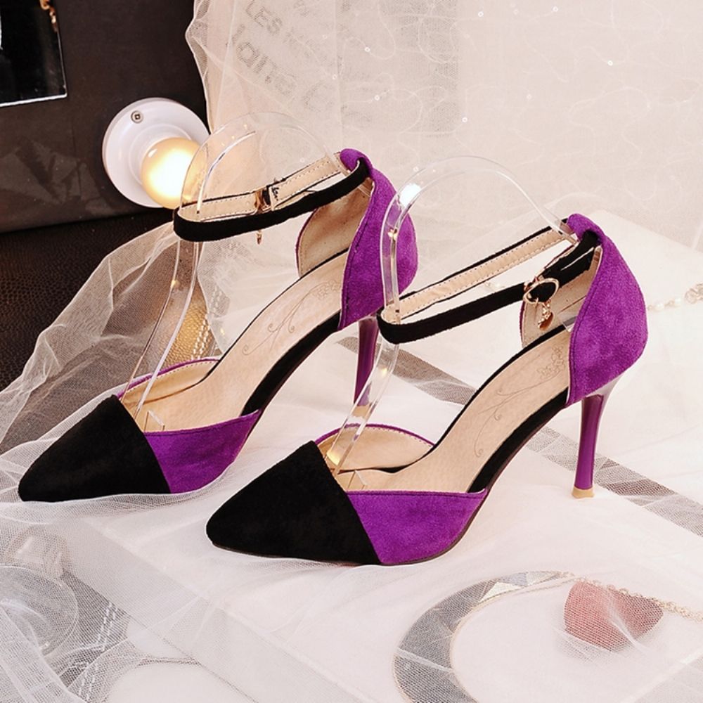 Damesachtige Puntschoen Patchwork Stiletto Sandalen