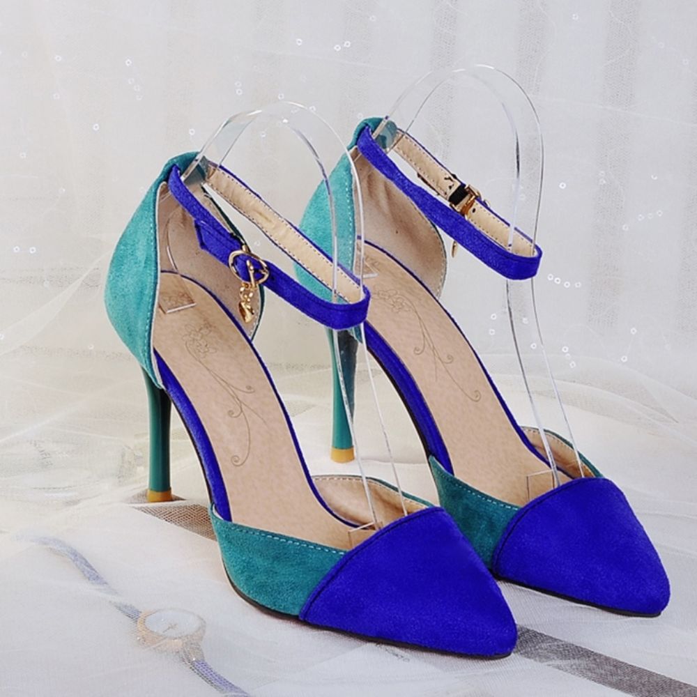 Damesachtige Puntschoen Patchwork Stiletto Sandalen