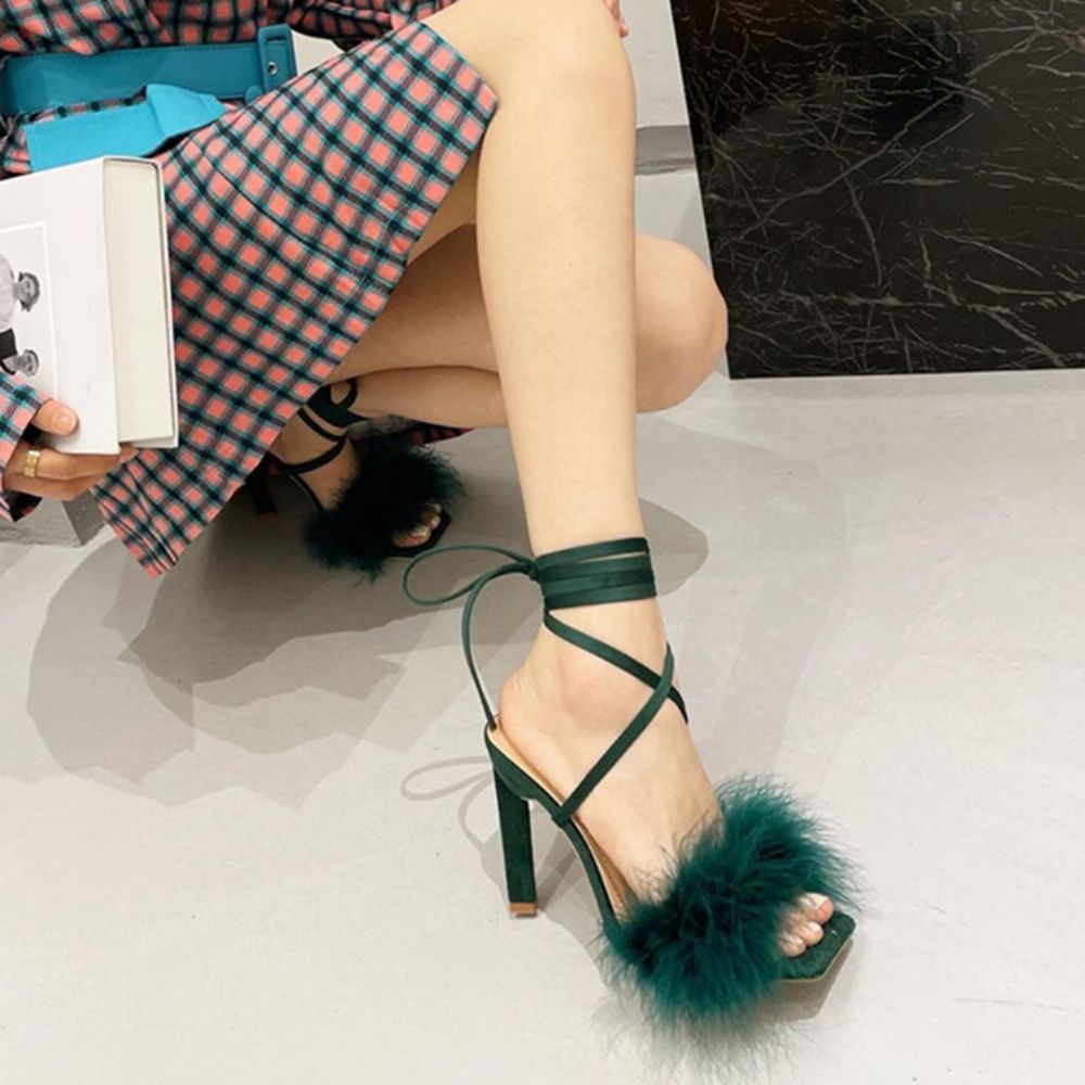 Effen Sandalen Met Open Teen En Veters