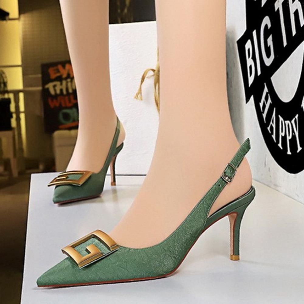 Gesp Naaldhak Sandalen Met Spitse Neus