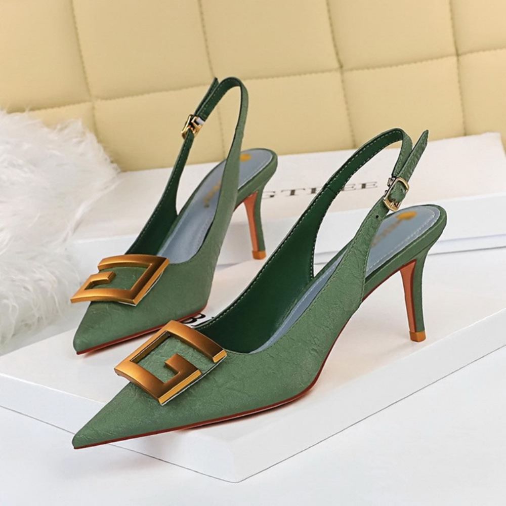 Gesp Naaldhak Sandalen Met Spitse Neus