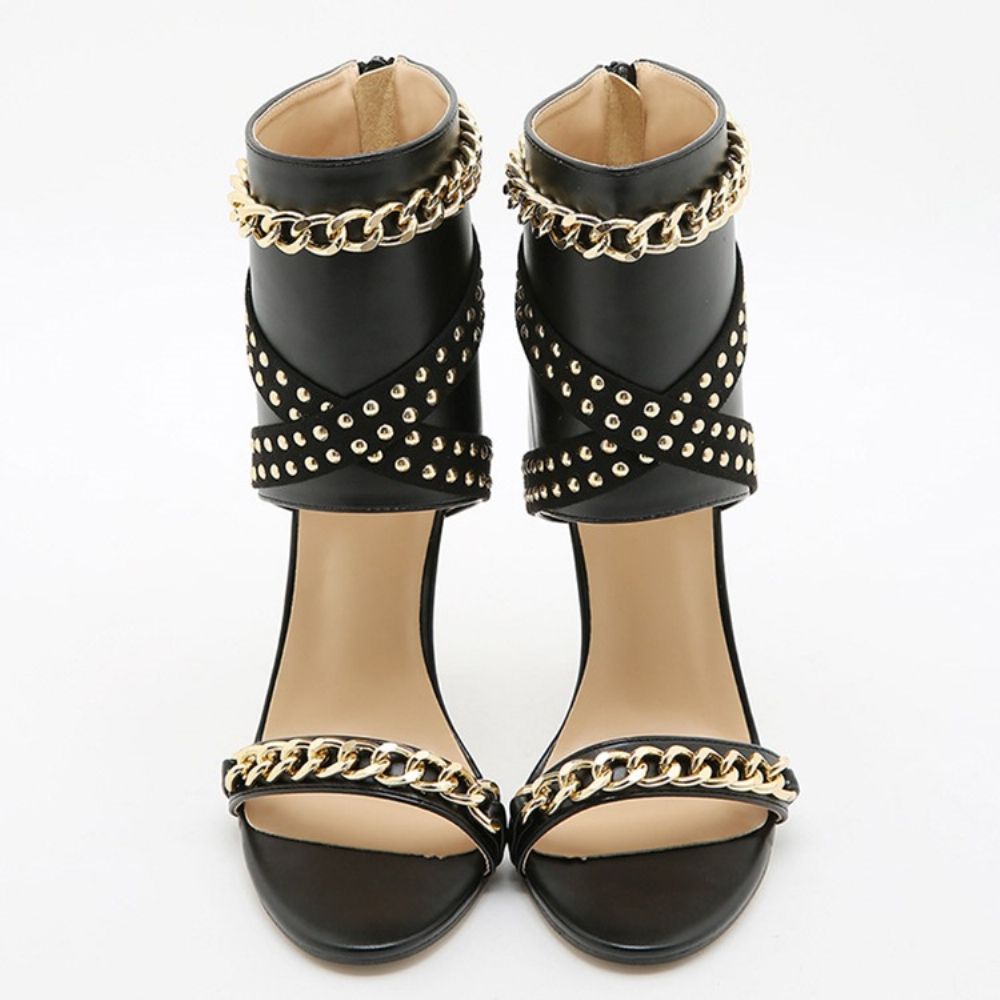 Rits Naaldhak Open Teen Chain Sandalen